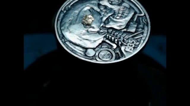 Carving a hobo nickel coin Atompunk"Fallout" skull coin смотреть онлайн