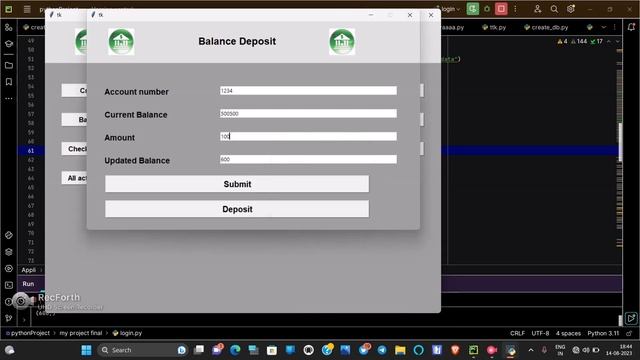 python project | banking system | tkinter | mysql database | смотреть онлайн