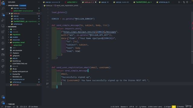 12 - Task Queues with rq and sending emails - 006 How to send HTML emails using Mailgun and Python смотреть онлайн