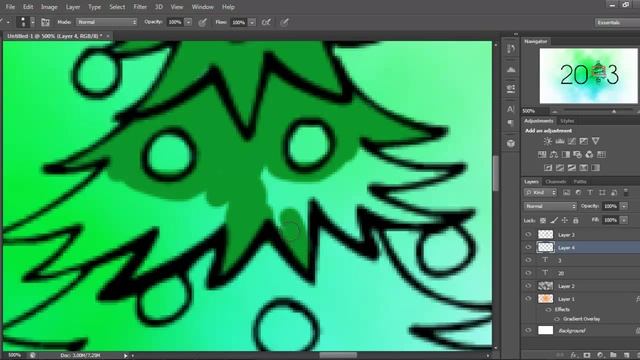 Tutorial photoshop : Create a greeting card 2013 with Photoshop смотреть онлайн
