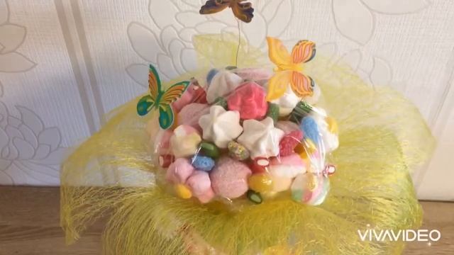 Сладкий подарок## Подарок девочке топиарий с машмеллоу Букет из конфет смотреть онлайн