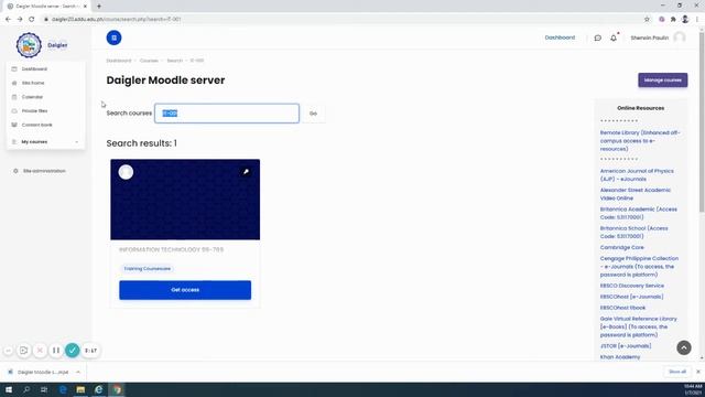 How to search for a course in Moodle (Daigler20) смотреть онлайн