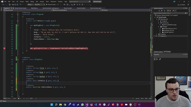C# Tutorial - Serializing and Deserializing JSON with NewtonSoft (JSON.NET) смотреть онлайн