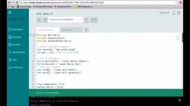 Using Arduino and ARTIK Cloud to send temperature readings to the cloud смотреть онлайн