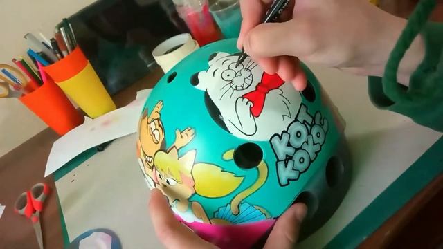 КОТ КОКОС И ЕГО ДРУЗЬЯ. ФИНАЛЬНАЯ. АЭРОГРАФИЯ НА ШЛЕМЕ. смотреть онлайн