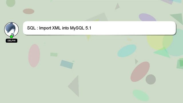 SQL : Import XML into MySQL 5.1 смотреть онлайн