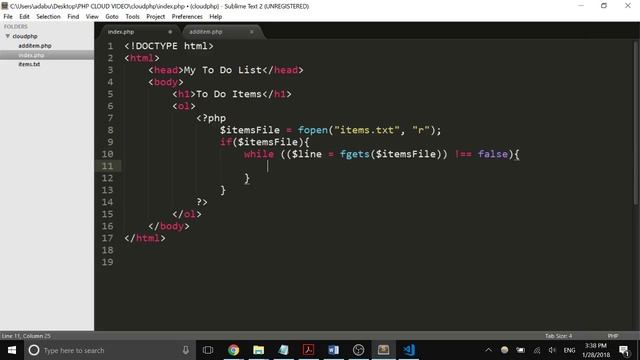 Cloud PHP Part 7 - Read Items from Text File смотреть онлайн