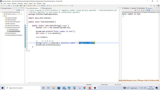 java program to check a number is positive or negative using ternary operator смотреть онлайн
