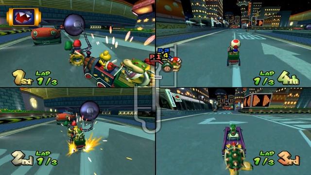 Mario Kart Double Dash!! All 16 Stages 4 Player Netplay Versus 150cc Races 2 60fps