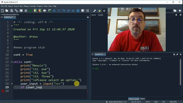 Simple Menu Program in Python смотреть онлайн