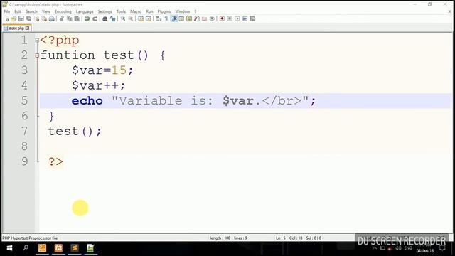 PHP PART-15 STATIC VARIABLES IN PHP смотреть онлайн