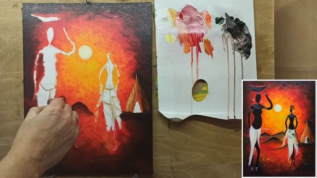 ?Живопись маслом для Начинающих/ пишем картину "АБОРИГЕНЫ"/ Марина Бердник смотреть онлайн