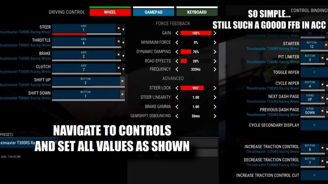 Thrustmaster T300 / TS-XW / T-GT Settings for all Sim Titles in 2020 смотреть онлайн