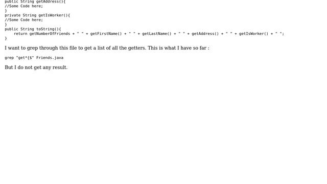 Unix & Linux: grep to get all the getters from a java file (2 Solutions!!) смотреть онлайн