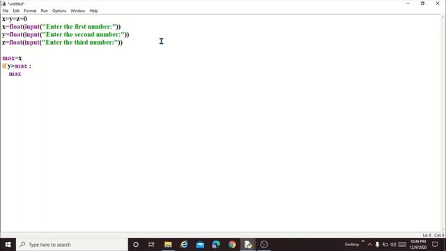 WAP in python to accept 3 integers and print the largest of the three. Make use of only if statemen смотреть онлайн
