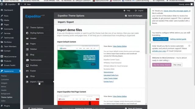 Expeditor WordPress Theme. Demo Installation смотреть онлайн