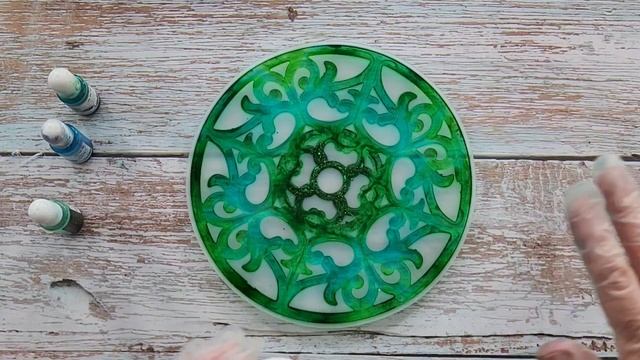 #1538 Gorgeous Green Resin Filigree bowl смотреть онлайн