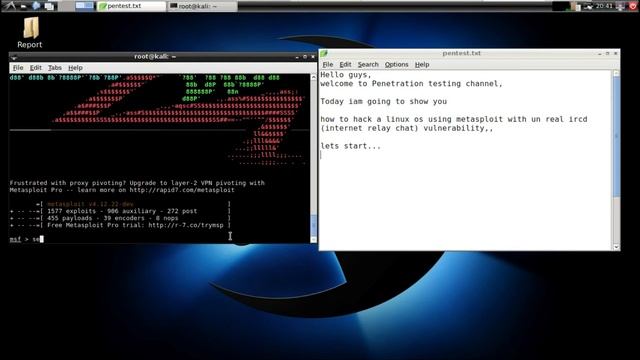 Penetration Testing Tutorial on Linux Os with Metasploit using unreal ircd Vulnerability смотреть онлайн