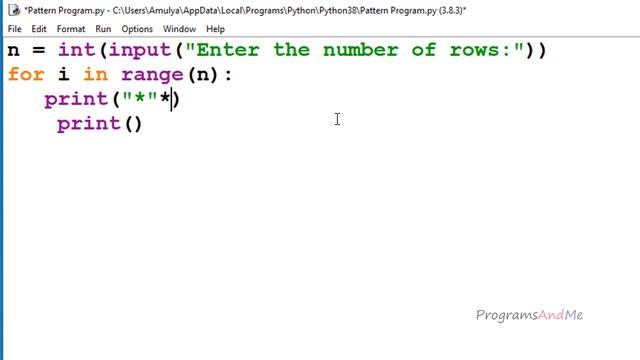 Printing Stars "*" in Right Triangle Shape | Python Pattern Program | String Multiplication смотреть онлайн