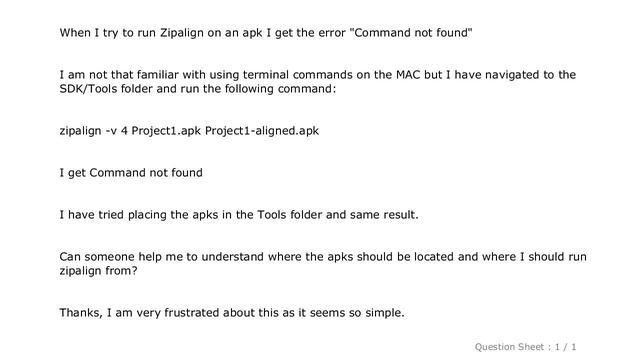 Android : Zipalign - Command not found - MAC terminal смотреть онлайн
