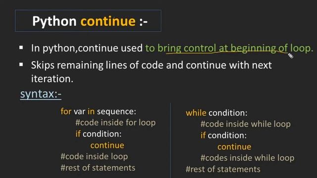 Break and Continue in Python|Break Statement in Python|Continue Statement in Python|Python Tutorial смотреть онлайн