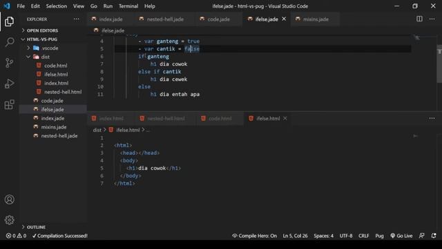 HTML vs PUG / JADE | Tutorial Dasar Bikin Website Untuk Pemula | Part 1 смотреть онлайн