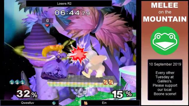 Melee on the Mountain 36 - SSBM Losers R2 - 813 | Qwestluv (Peach) vs. Ein (Fox) смотреть онлайн