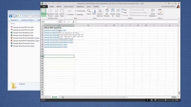 Fast Tip Friday – Create Hyperlinks to All Files in a Folder Using Excel Macro смотреть онлайн