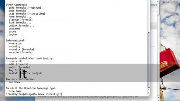 Installing Git on Mac OS X using Homebrew