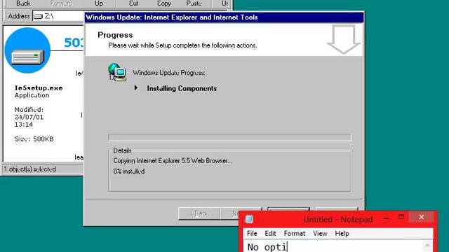 Installing Internet Explorer 5.5 SP2 on Windows 95 OSR 2.5 смотреть онлайн