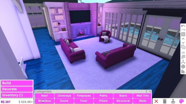 BUILDING A BLOXBURG HOUSE BUT I CAN ONLY USE THE COLOUR PURPLE... | Roblox