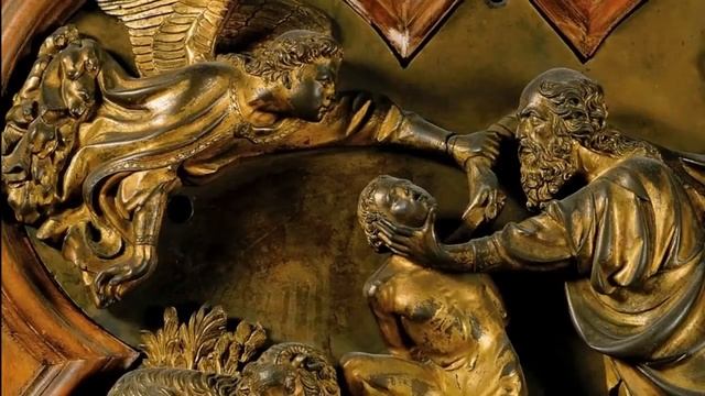 Брунеллески и Гиберти, Жертвоприношение Исаака, конкурсные рельефы, 1401-1402 смотреть онлайн