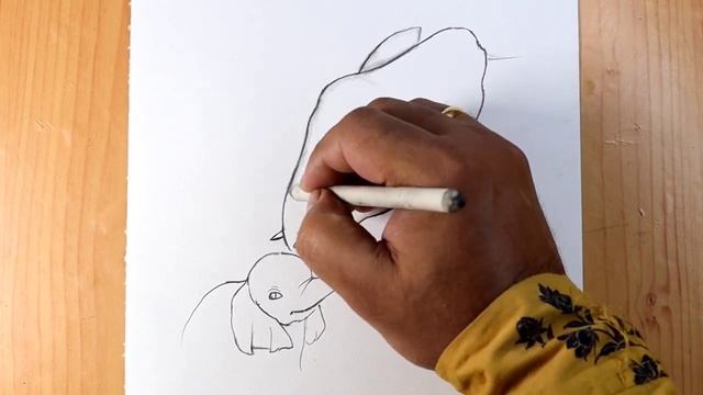 Baby Elephant with Mother love affection pencildrawing/Elephant drawing смотреть онлайн