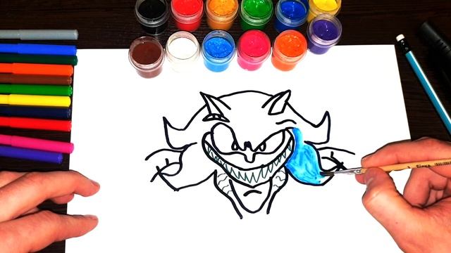 HOW TO DRAW SONIC.EXE ? / КАК НАРИСОВАТЬ СОНИК .ЕКСЕ ? FNF / Friday Night Funkin’ #SONICEXE