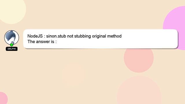 NodeJS : sinon.stub not stubbing original method смотреть онлайн