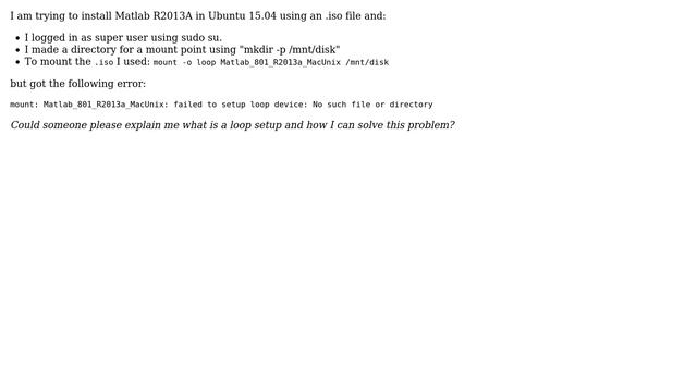 Ubuntu: Failed to setup loop device while mounting .iso file смотреть онлайн