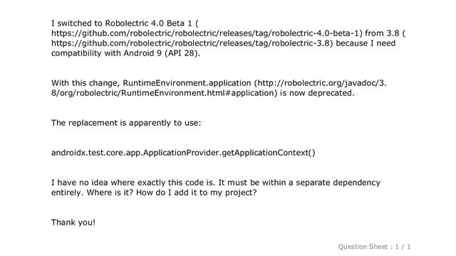 Android : Robolectric RuntimeEnvironment.application is deprecated, where is ApplicationProvider.ge смотреть онлайн