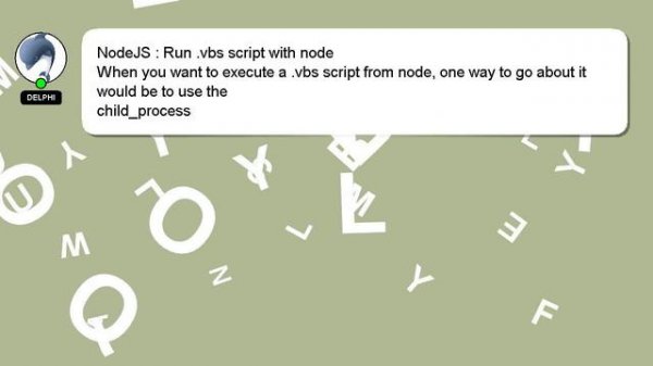 NodeJS : Run .vbs script with node