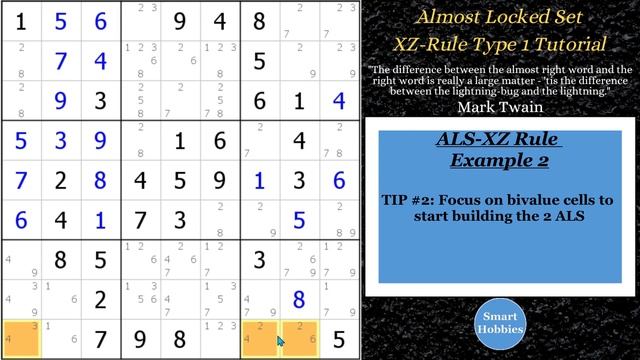 Almost Locked Set XZ Rule Type 1 – Sudoku Extreme Tutorial 2 Part 2 смотреть онлайн