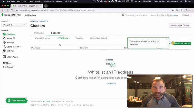 MongoDB Hackathon Guide Step 4 - Add IP Whitelist Entry смотреть онлайн