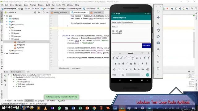 [Kotlin] Intent Implicit (Email, Browser dan Alarm) dan Debugging di Android Studio смотреть онлайн