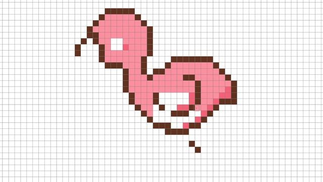Как Нарисовать Фламинго По Клеточкам | Flamingos | #pixelart смотреть онлайн