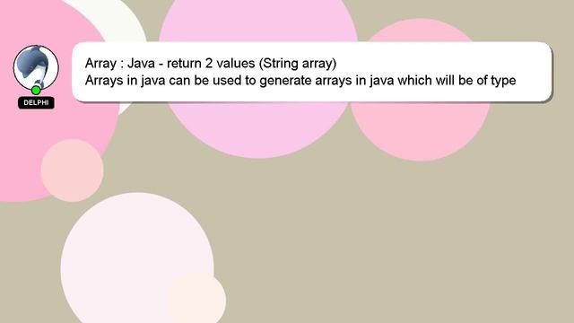 Array : Java - return 2 values (String array) смотреть онлайн