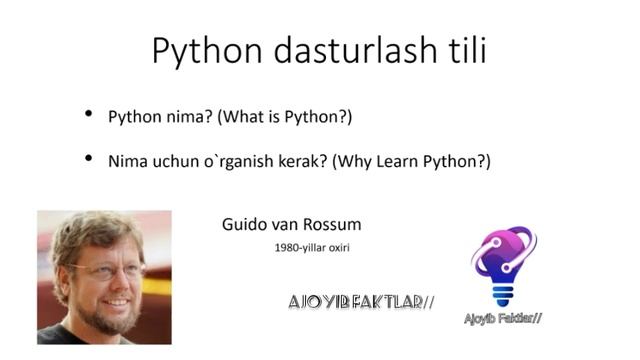 python dasturlash tili video dars 1-dars смотреть онлайн