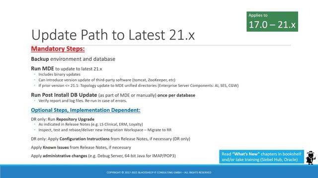 Siebel CRM 21.11 Update Summary - SCE to AUX смотреть онлайн