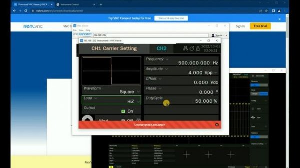 VNC Viewer for easy LAN control of multiple instruments