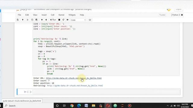 Following Links in HTML Using BeautifulSoup in python to access web data смотреть онлайн