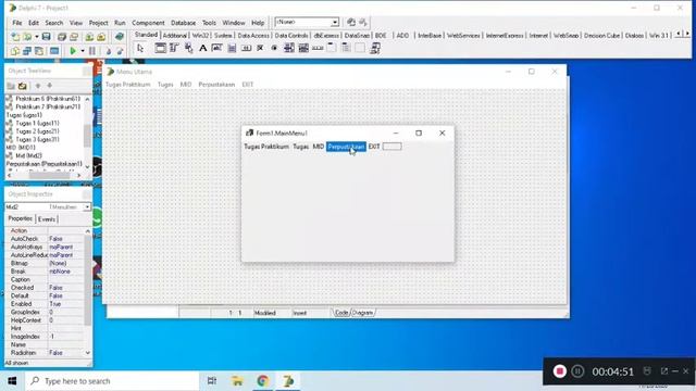 Membuat tampilam main menu pada Aplikasi Delphi 7 смотреть онлайн