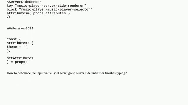 Debouncing Input value with block attributes смотреть онлайн
