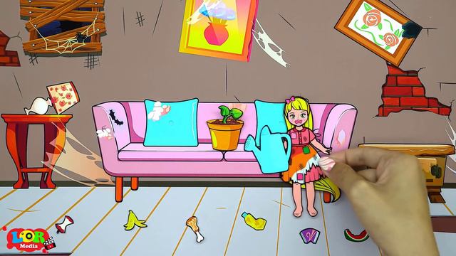 Cartoon -  Paper Diy Naughty Rapunzel & Broken Heart Family - Rapunzel Compilation 놀이 종이